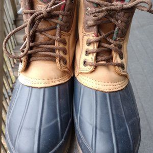 Boots women rain boots size 8 brown and black Sporto